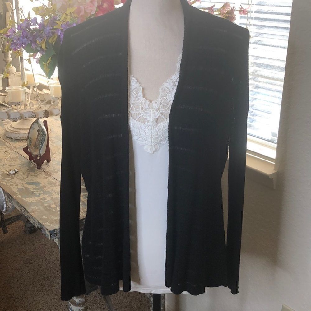 Eileen Fisher Black Cardigan Sweater Normcore/Preppy